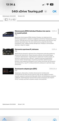 BMW Seria 5 cena 247000 przebieg: 89975, rok produkcji 2020 z Poznań małe 781